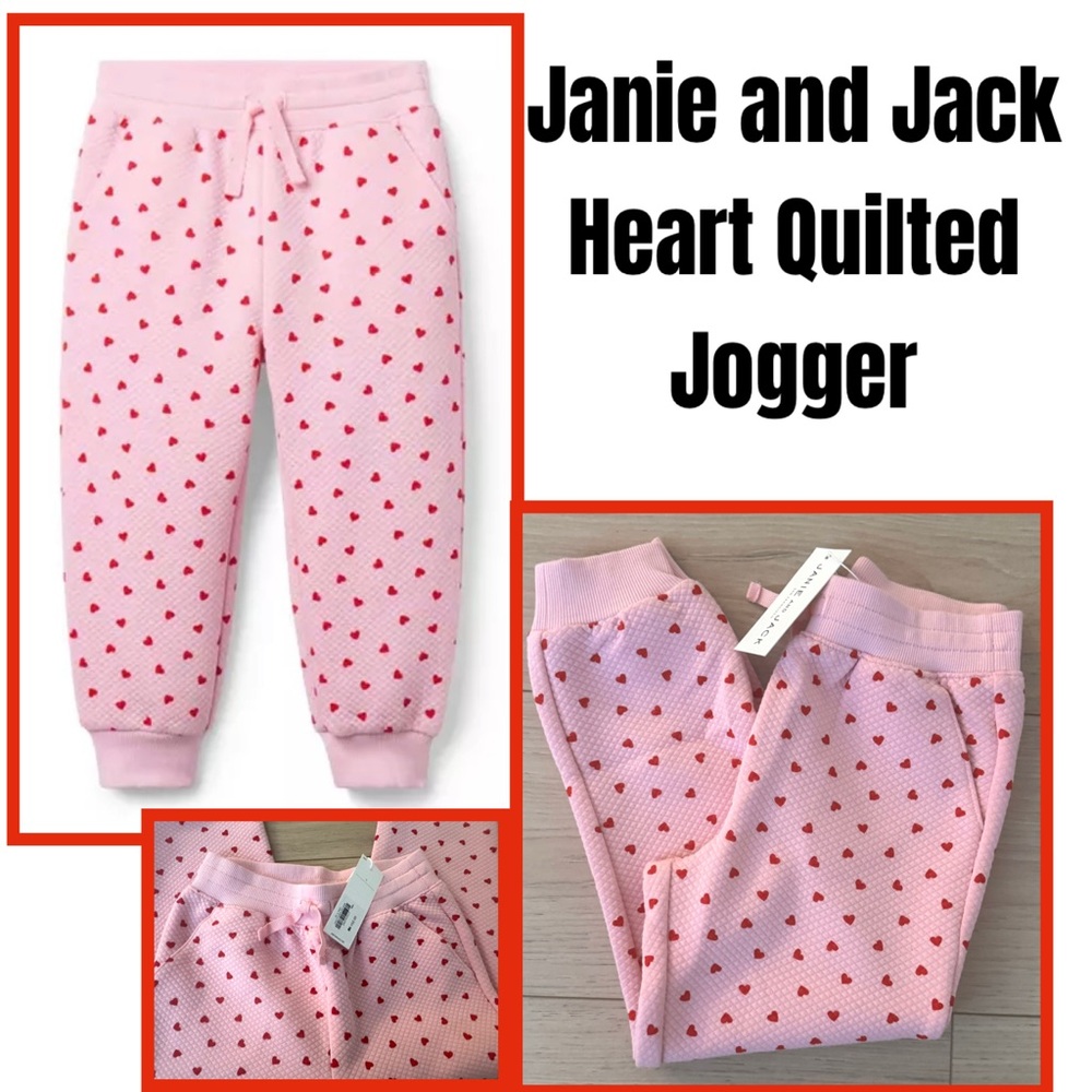 Janie and Jack Heart Quilted Jogger